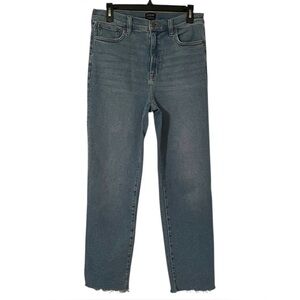J. Crew Women’s Blue Light Wash High Rise Stovepipe Raw Hem Jeans Size 29